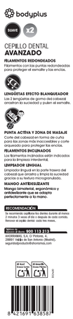 Cepillo Dental Bodyplus Pack 2 Avanzado Suave