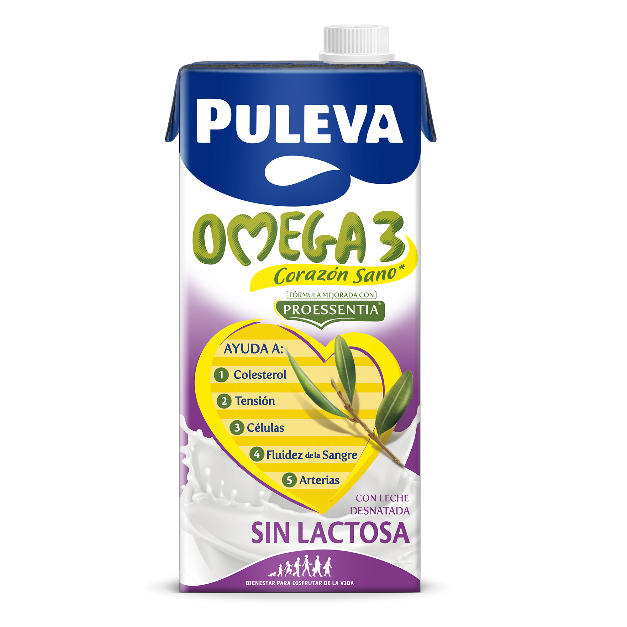 Bebida láctea sin lactosa Puleva 1l omega3