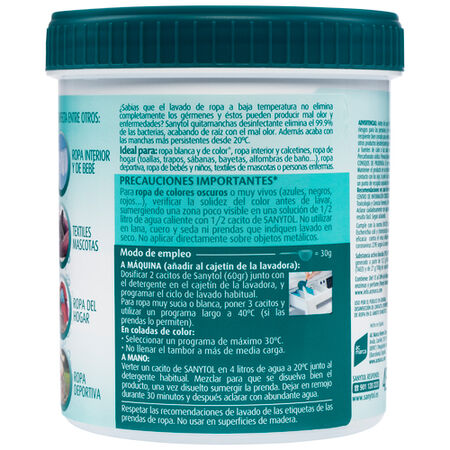Quitamanchas en polvo Sanytol bote 450g desinfectante sin bacterias