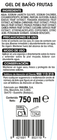 Gel de baño Bodyplus 750 ml frutas