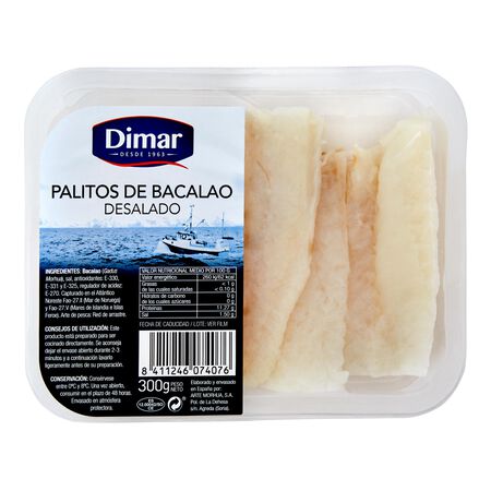 Bacalao en palitos desalado Dimar 300g