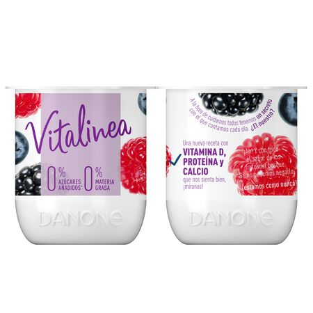 Yogur desnatado Vitalinea pack 4 frutas del bosque