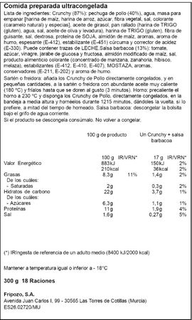 Crunchy pollo Fripozo salsa barbacoa 300g