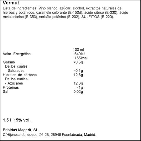 Vermouth rojo Zarro 1,5l