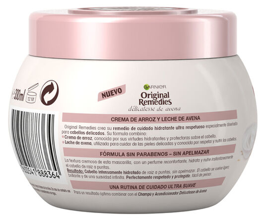 Mascarilla capilar hidratante Original Remedies 340ml