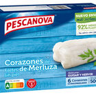 Coraz&oacute;n filete merluza Pescanova 500g sin piel