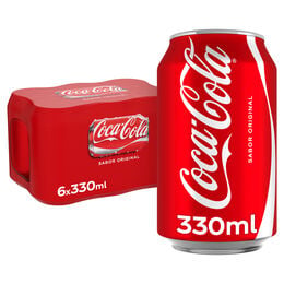 Refresco Coca-Cola Sabor Original 33cl pack lata P6 6 x 33 cl