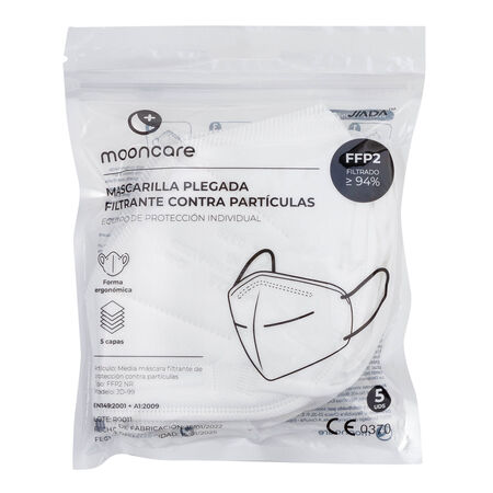 Mascarilla FFP2 Mooncare 5 unidades blanca