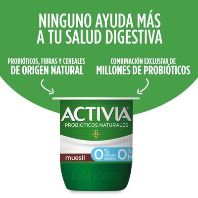 B&iacute;fidus Activia fibra desnatado 0% materia grasa pack 4 muesli