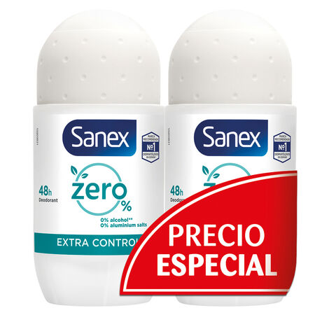 Desodorante en roll-on zero Sanex p2 50ml extra control