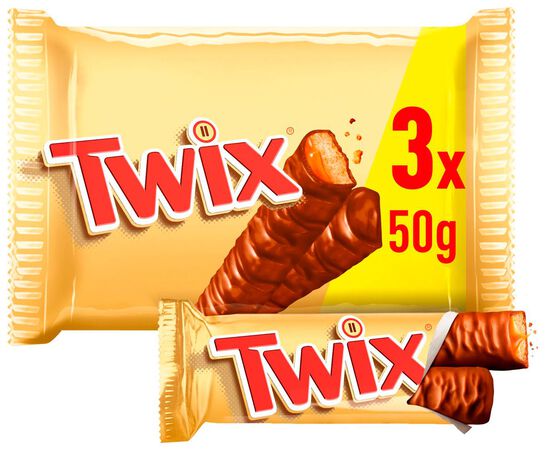 Chocolatina Twix 3u 150g