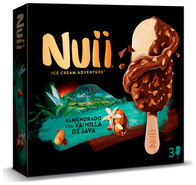 Helado Nuii 3 uds almendrado con vainilla de java