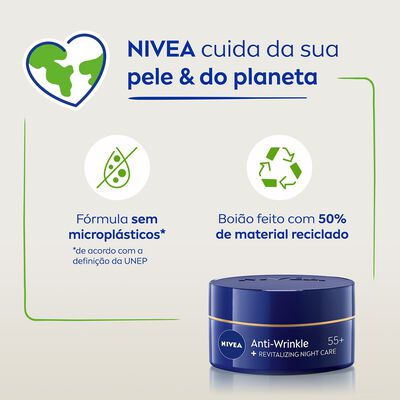Crema facial Noche Nivea 50 ml Antiarrugas Revitalizante Fp15 +55