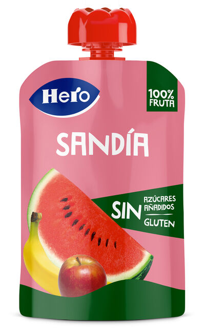 Pouch Hero con manzana plátano y sandía 110g