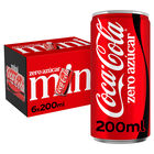 Refresco cola Coca-Cola mini lata 20cl pack 6 zero az&uacute;car