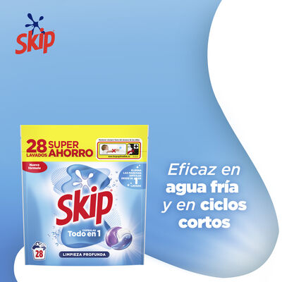Detergente en capsulas skip limpieza profunda 28 lavados