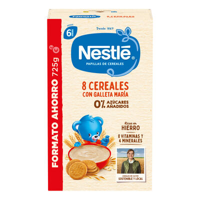 Papilla Nestl&eacute; 8 cereales galleta desde 6meses 725g