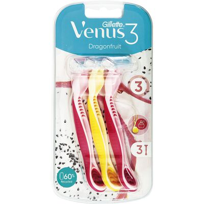 M&aacute;quina de depilar desechable Venus Gillette 3 unidades dragonfruit