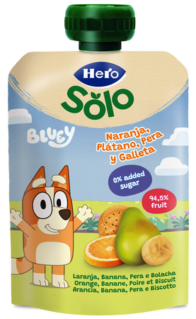 Pouch Hero Solo naranja pl&aacute;tano pera y galleta 100g