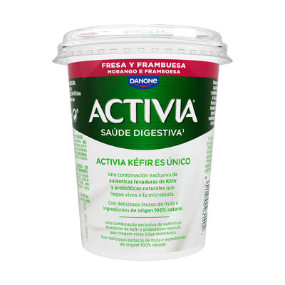 K&eacute;fir activia con sabor a fresa y frambuesa con 380 gramos