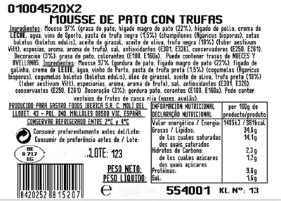 Mousse pato Capdevila con trufa