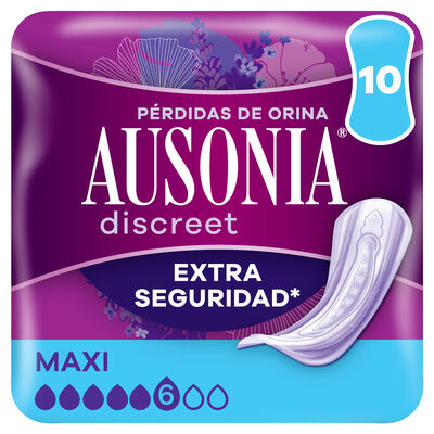 Compresa Ausonia Discreet 10 unidades maxi extra seguridad