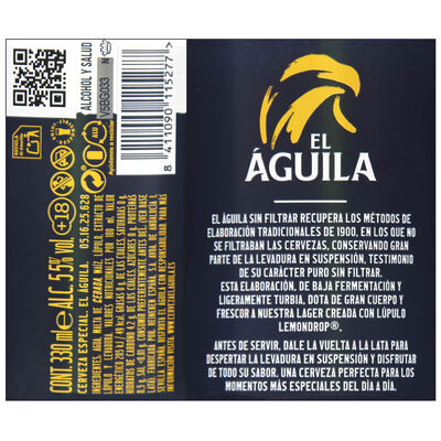 Cerveza sin filtrar Aguila lata 33cl