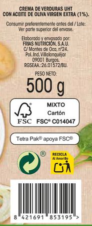 Crema de verduras Alipende 500ml