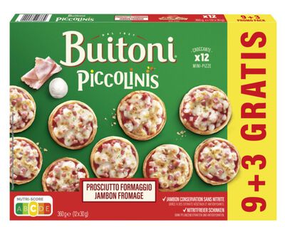 PICCOLINIS BUITONI 9+3U gratis 360G Queso y Jamón