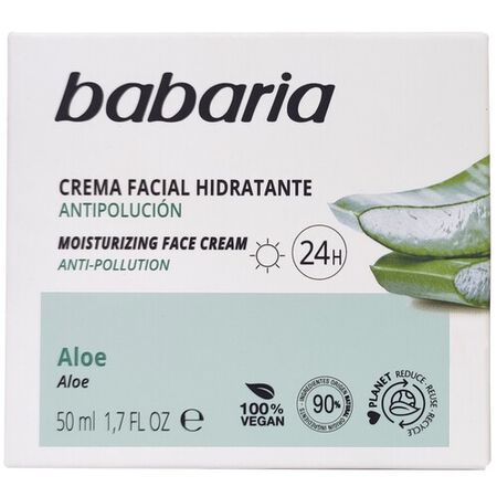 Crema facial de día y noche Babaria 50ml hidratante con aloe vera