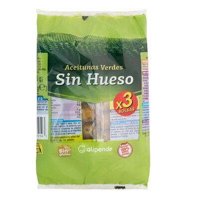 Aceitunas verdes sin hueso Alipende 75g pack 3