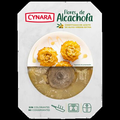 Flores de alcachofa confitadas en aceite de oliva virgen extra Cynara 100g