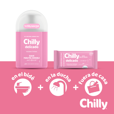 Toallitas íntimas desechables Chilly 12 uds delicado fórmula suave