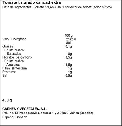 Tomate triturado natural categoria extra Apis 400g