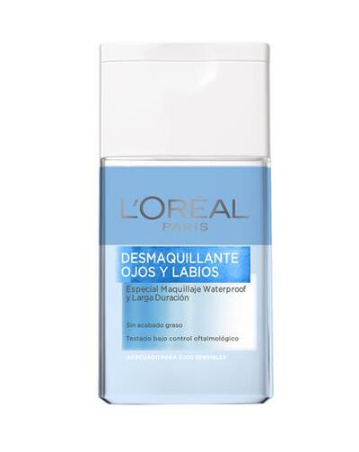 Desmaquillante L'Or&eacute;al 125ml ojos sensibles y labios waterproof