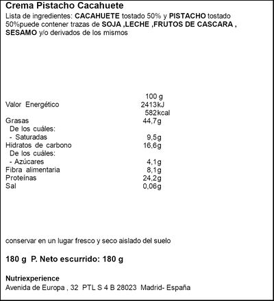 Crema de pistacho y cacahuete 50/50 Just Loading 180g