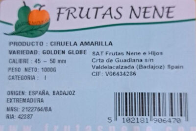 Ciruela amarilla bandeja 1kg