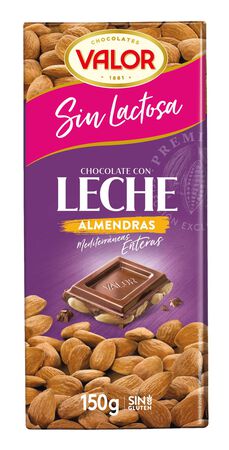 Chocolate con almendras s/gluten s/lactosa Valor 150g