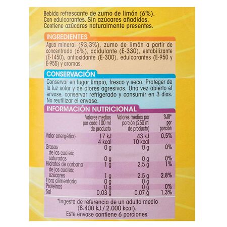 Refresco sin gas limón Alipende botella 1,5l