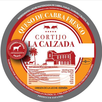 Queso fresco de cabra Cortijo La Calzada 250g