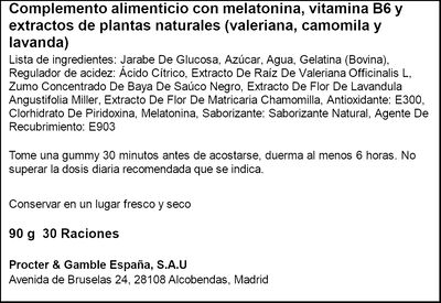 Complemento alimenticio melatonina gummies Zzzquil 90g