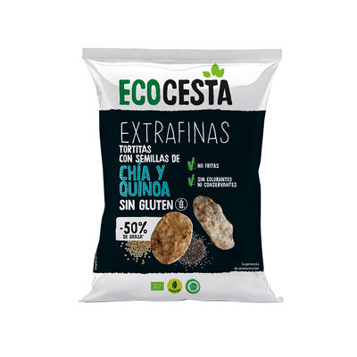 Tortitas de arroz integral con chia y quinoa sin gluten Ecocesta 60g