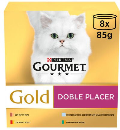 Comida húmeda para gato Gourmet Gold Doble Placer pack surtido 8x85g