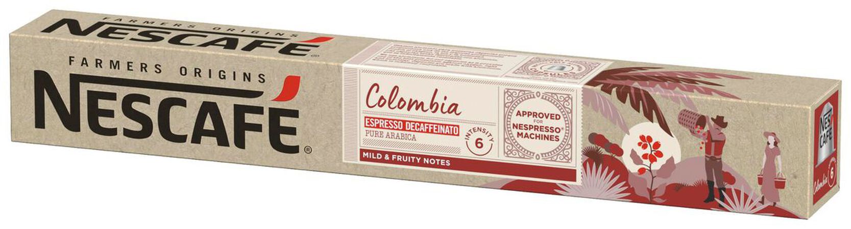 Café descafeinado origen colombia Nescafé 10 cápsulas intensidad 6