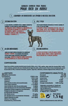Alimento completo para perros light Meque senior pollo arroz 1,5kg