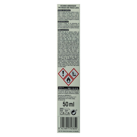 Ambientador tipo mikado Lanta 50ml recambio aire