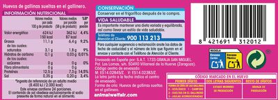 Huevos de gallinas sueltas en el gallinero Alipende 24u "clase m"