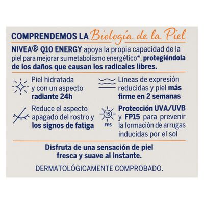 Crema facial de d&iacute;a Nivea Q10 50ml energy antiarrugas