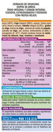 Cereales integrales Alipende 500g copos con frutos rojos