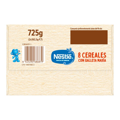 Papilla Nestl&eacute; 8 cereales galleta desde 6meses 725g
